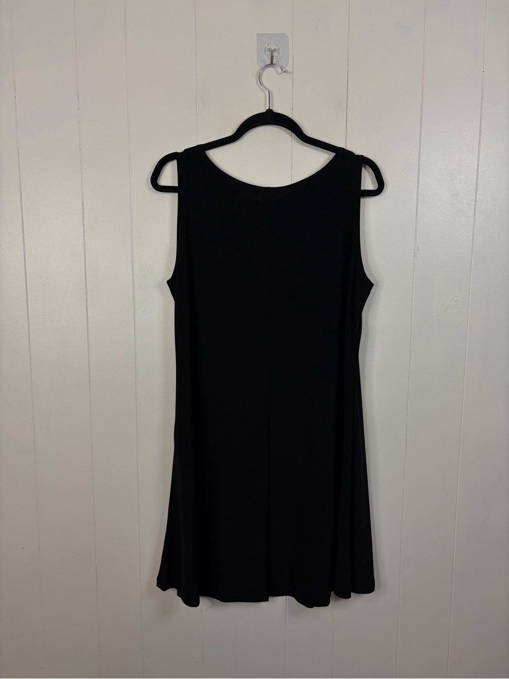 Sympli Black Mini Tank Dress Tunic Slinky Stretchy Sleeveless Minimalist Size 12 - Picture 3 of 8